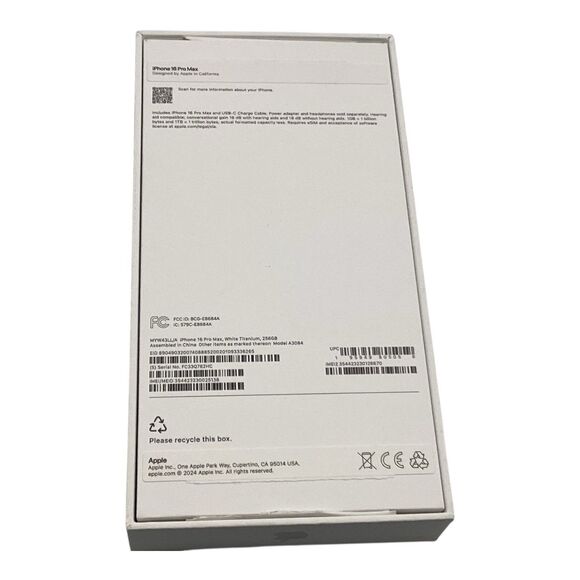 Apple iPhone 16 Pro MAX  White Titanium Empty Box ONLY with insert - Picture 3 of 6
